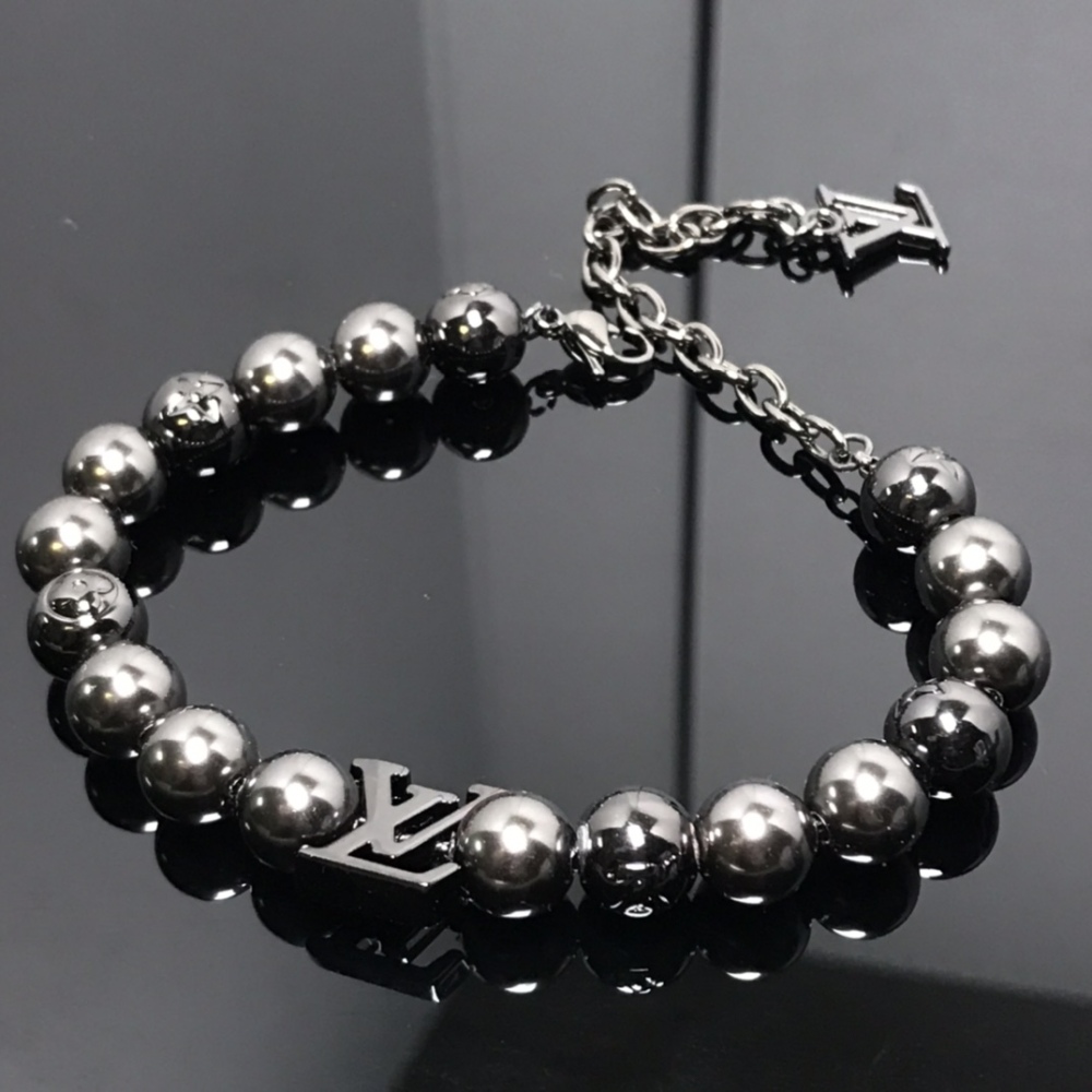 001 LV Bracelet - New product - Black gun color gemstone bracelet - Serial number: ET0360550