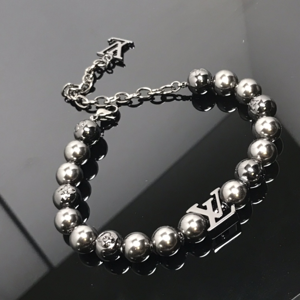 001 LV Bracelet - New product - Black gun color gemstone bracelet - Serial number: ET0360550
