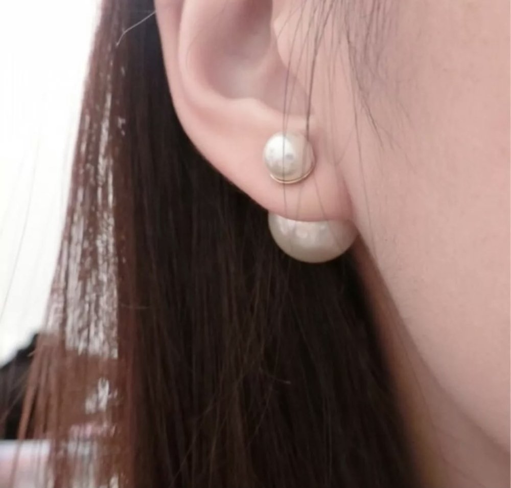 001 Dior classic simple-sized pearl earrings
