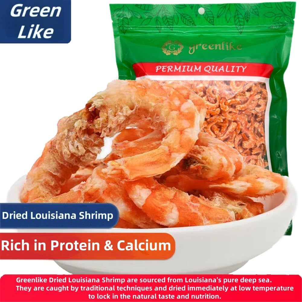 Premium Dried Louisiana Shrimp | Sustainably Harvested, No Additives | 6oz/16oz (1 lb) Bag
