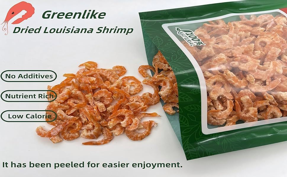 Premium Dried Louisiana Shrimp | Sustainably Harvested, No Additives | 6oz/16oz (1 lb) Bag