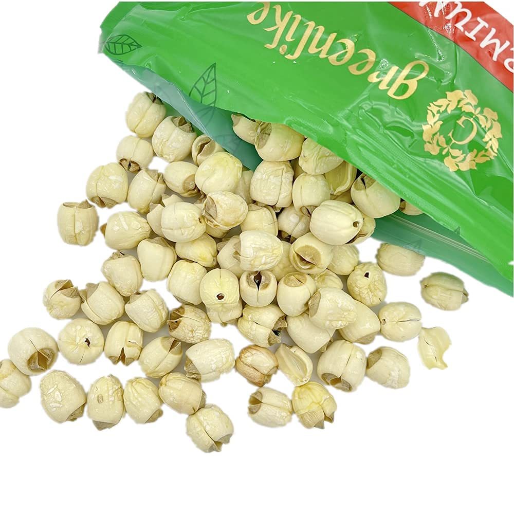 Dried White Lotus Seeds 12oz - Natural Calming Superfood for Sleep & Heart Health, Cooking Lotus Seeds [Greenlike]