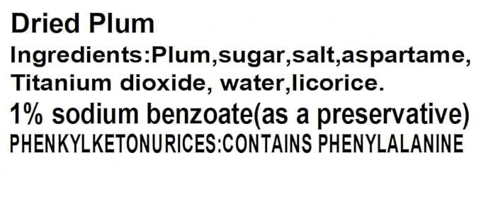 Preserved Fruit - Dried Plum - Salty Sweet and Sour Plum - Seedless plum meat 话梅肉 6 oz