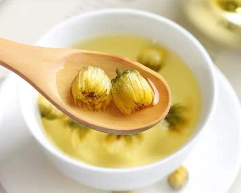 Premium Chrysanthemum Buds 8oz - Unbloomed Flower Buds for Gentle Herbal Tea, Resealable Pouch (Low-Caffeine Infusion) 胎菊王