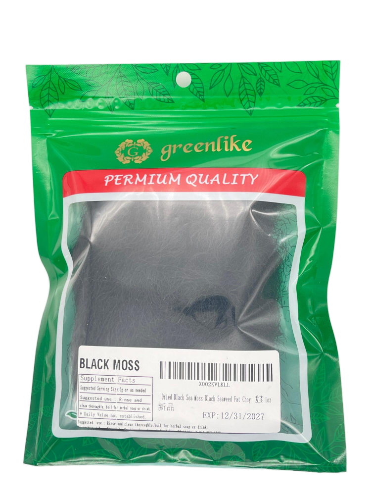 Premium Dried Fa Cai (Black Moss) 4oz - Whole Strands for Vegetarian Banquets & Braised Dishes, Resealable Pouch (Sandy Soil-Free, Crisp Texture) 发菜