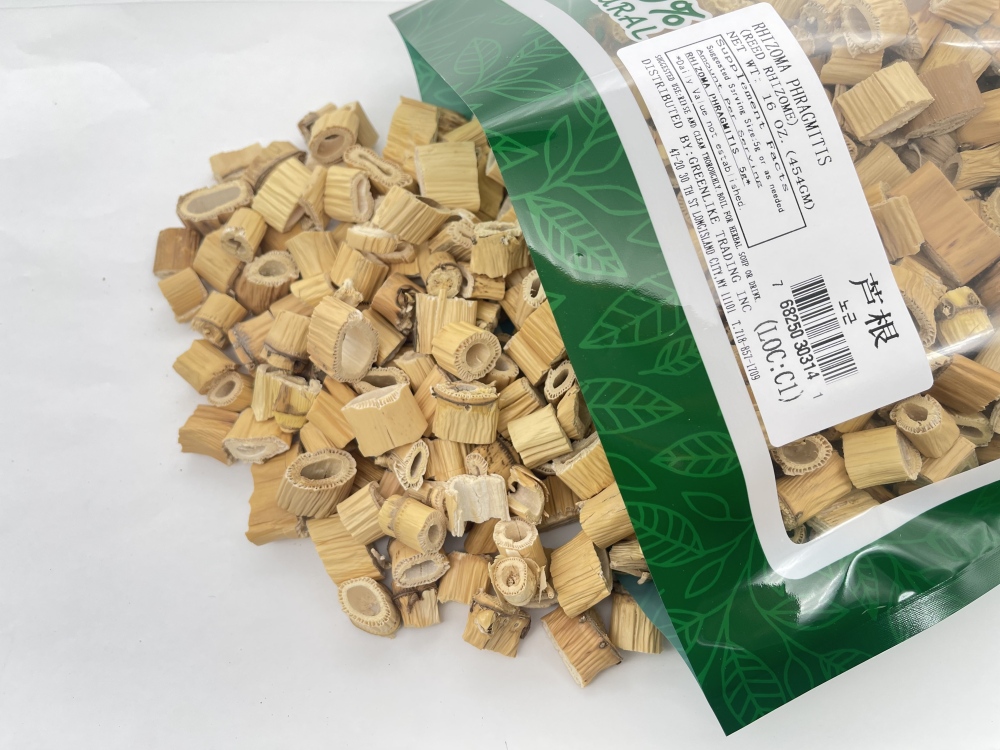 Premium Dried Reed Rhizome Strips 8oz - 芦根, Sugarcane-Like Root for Herbal Infusions & Broths, Resealable Bag (Double-Cut Texture, Sulphur-Free) 芦苇根