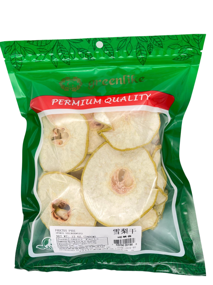 Premium Dried Snow Pears Slices 8oz - Crisp-Tender Fruit for Tea, Baking & Snacking, 雪梨干, Resealable Bag (Unsweetened, Sulphur-Free)