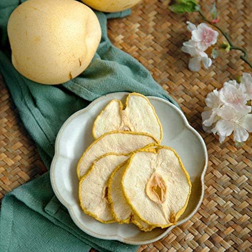 Premium Dried Snow Pears Slices 8oz - Crisp-Tender Fruit for Tea, Baking & Snacking, 雪梨干, Resealable Bag (Unsweetened, Sulphur-Free)