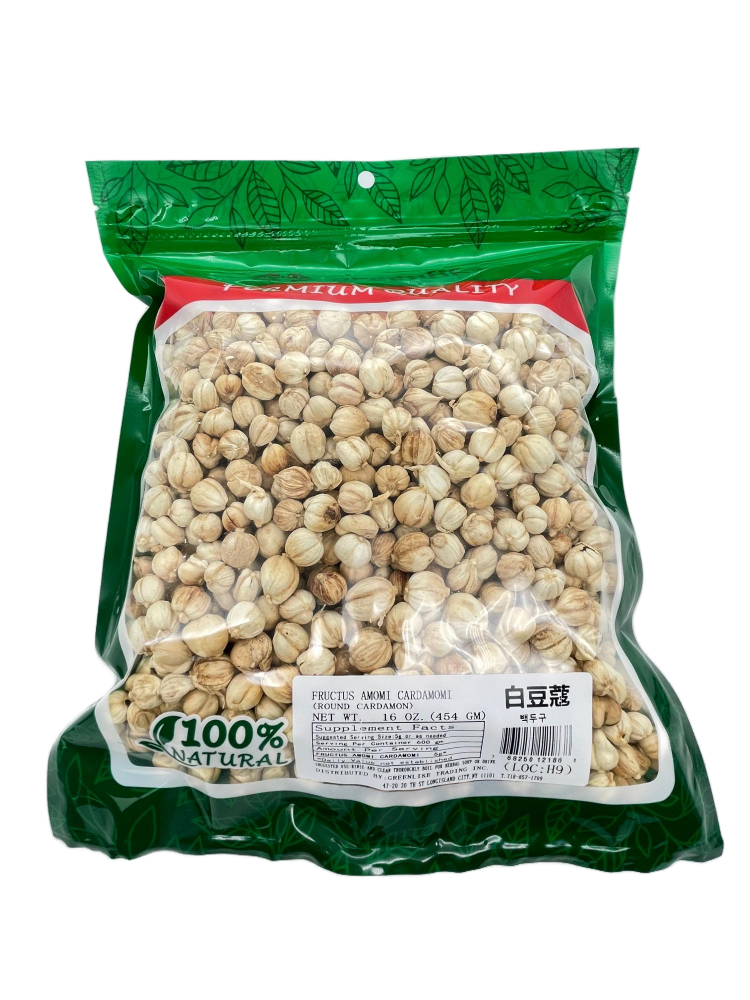 Elettaria Cardamomum, Fructus Amomi Rotundus, Amomum Cardamomum Bai Dou Kou 白豆蔻 16oz