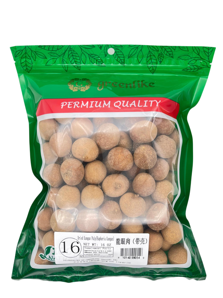 Premium Dried Longan with Shell 16oz - Whole Unshelled Fruit for Tea & Desserts, 带壳龙眼肉, Resealable Bag (Sun-Dried, Sweet Amber Flesh, Shell for Infusion)