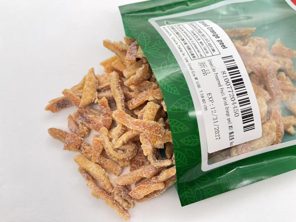 Sweet & Sour Dried Tangerine Peel Strips 8oz - Gourmet Citrus Snack with Crunchy Sugar Frosting, Resealable Bag (All-Natural, No Preservatives)