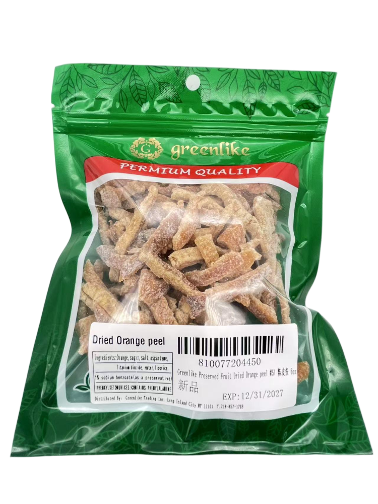 Sweet & Sour Dried Tangerine Peel Strips 8oz - Gourmet Citrus Snack with Crunchy Sugar Frosting, Resealable Bag (All-Natural, No Preservatives)