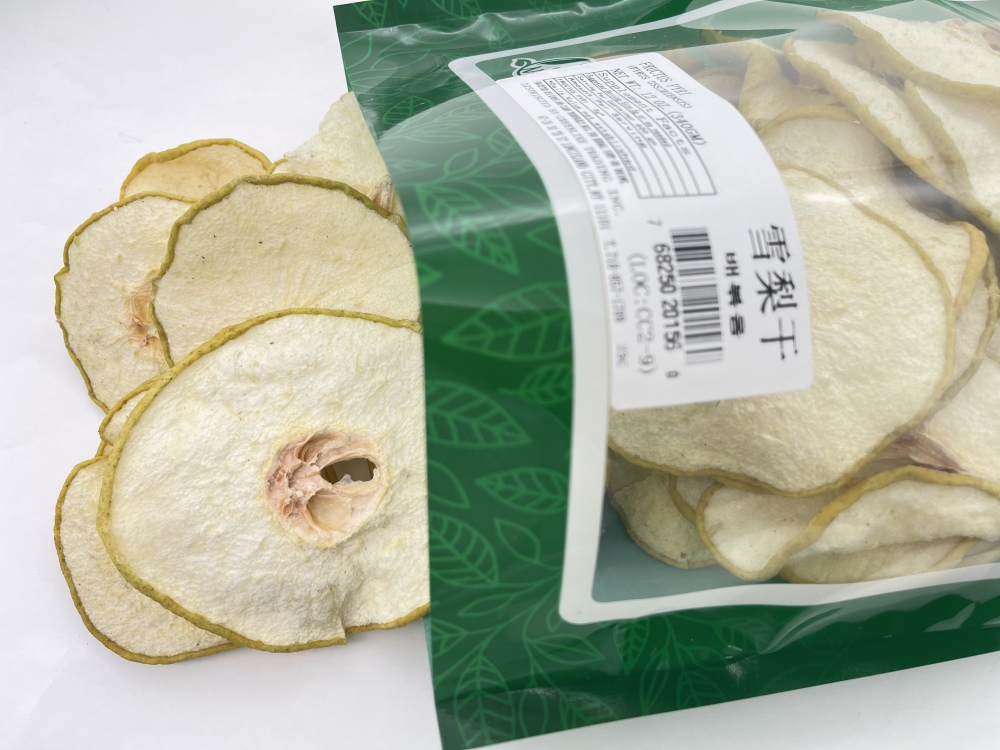Premium Dried Snow Pears Slices 8oz - Crisp-Tender Fruit for Tea, Baking & Snacking, 雪梨干, Resealable Bag (Unsweetened, Sulphur-Free)