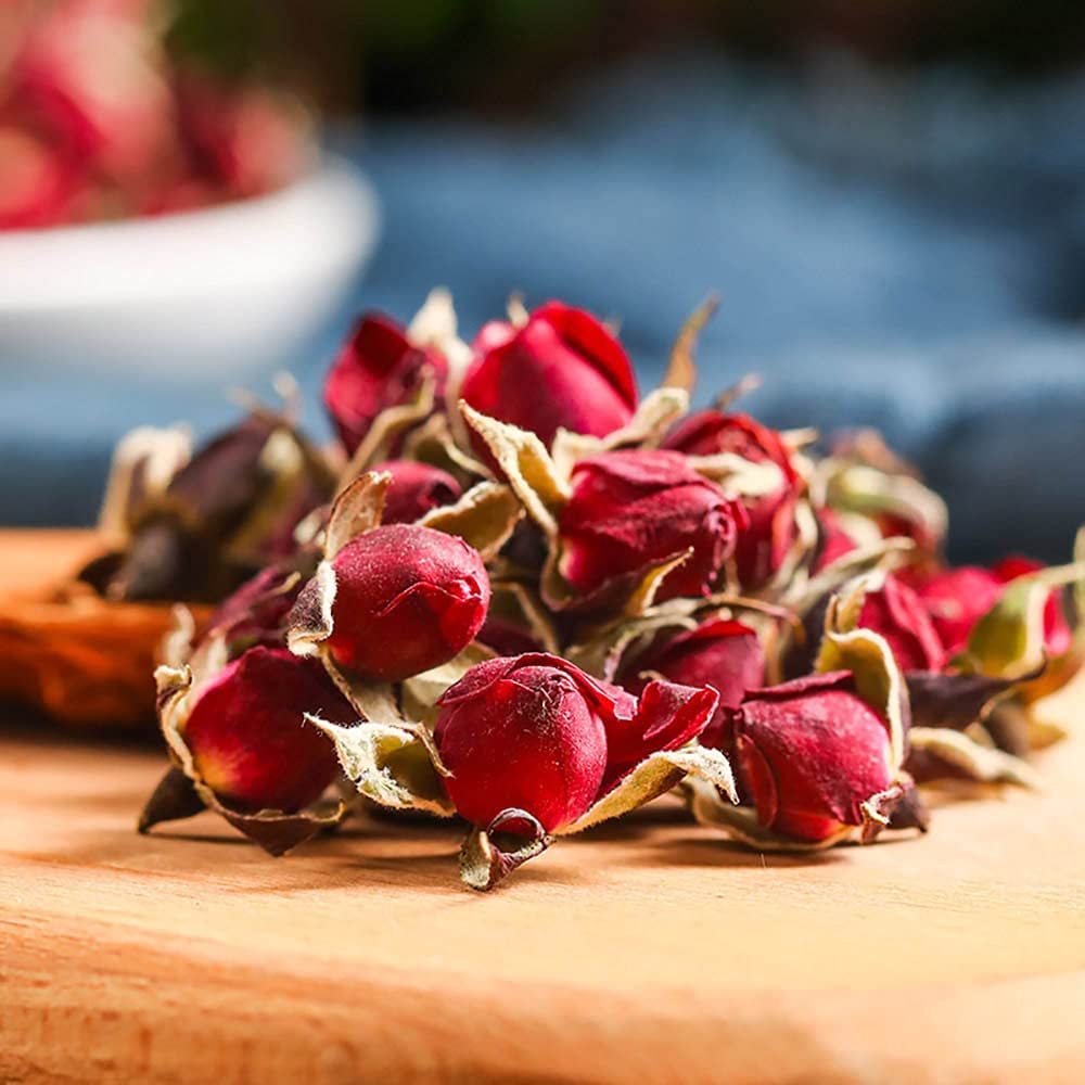 Premium Dried Golden-Edged Roses - 金边玫瑰, Whole Petals for Tea, Baking & Culinary Art, Resealable Bag (Sulphur-Free)