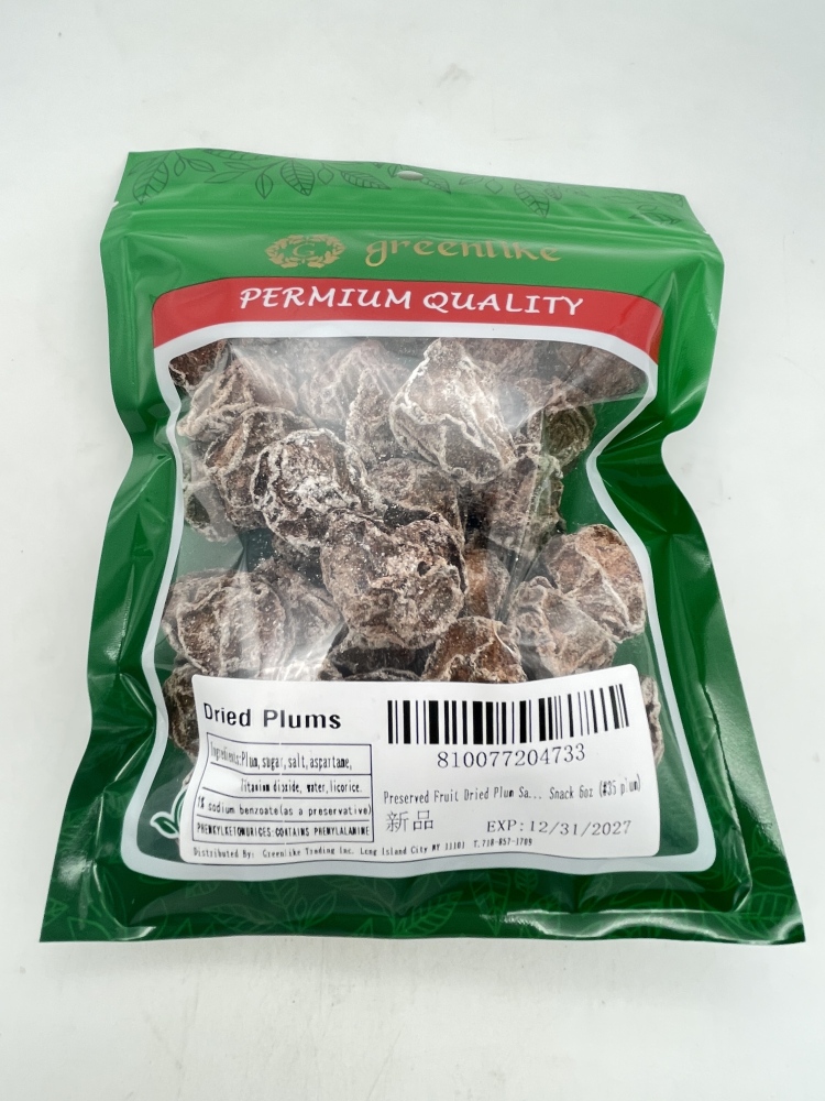 Preserved Fruit - Dried Plum - Salty Sweet and Sour Plum - (Seedless) plum 话梅(肉) 6 oz