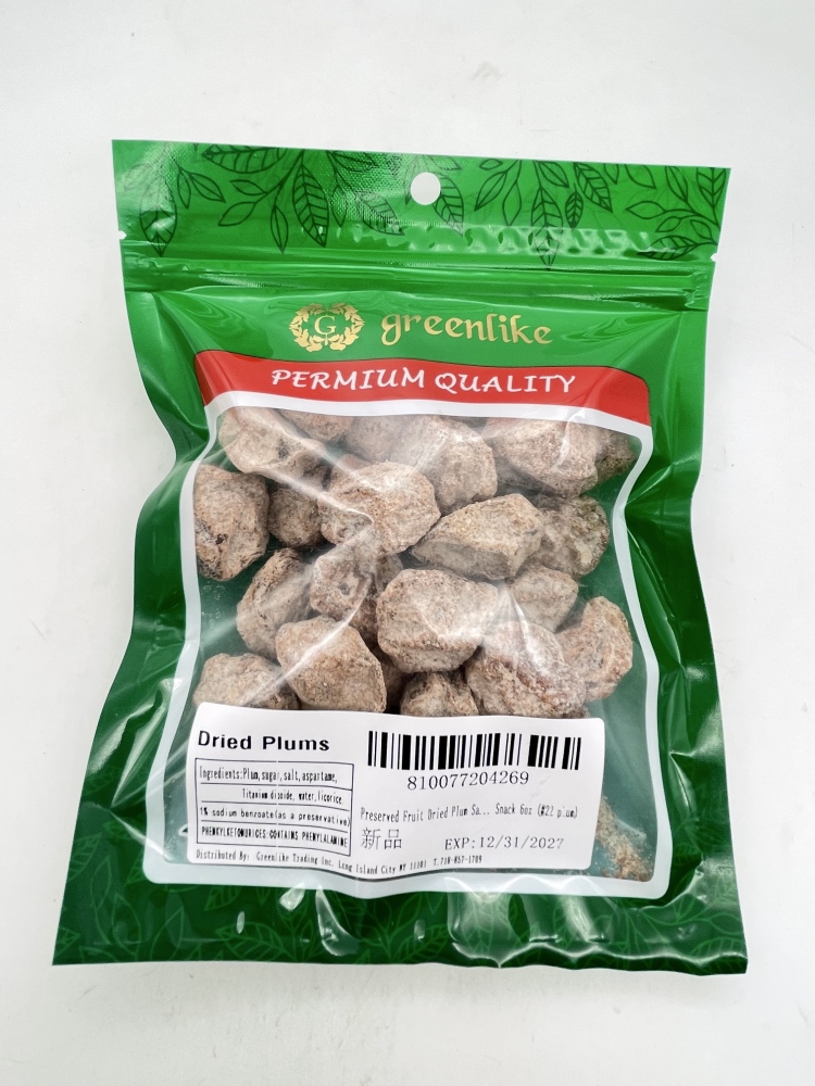 Preserved Fruit - Dried Plum - Salty Sweet and Sour Plum - (Seedless) plum 话梅(肉) 6 oz