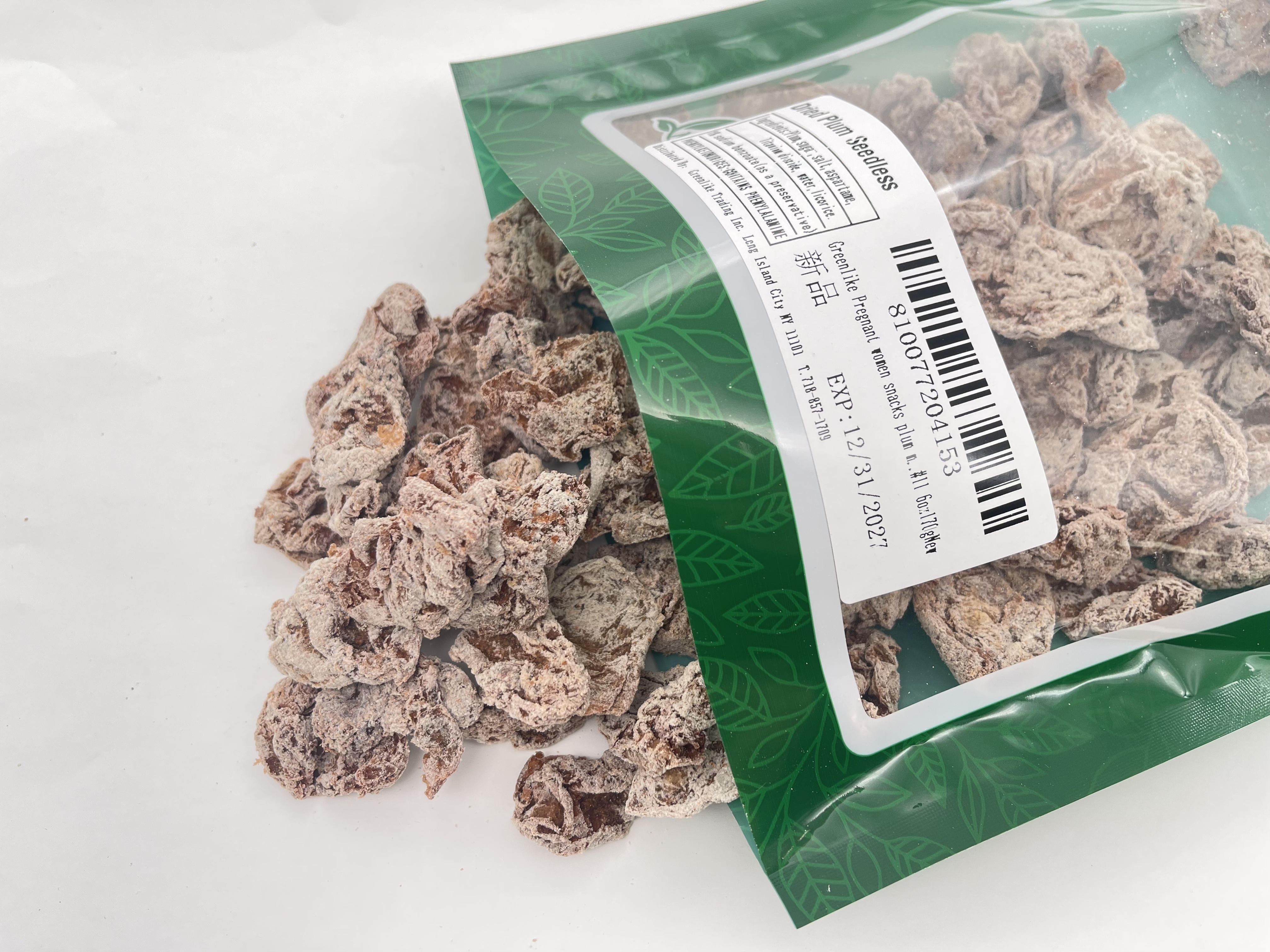 Preserved Fruit - Dried Plum - Salty Sweet and Sour Plum - (Seedless) plum 话梅(肉) 6 oz