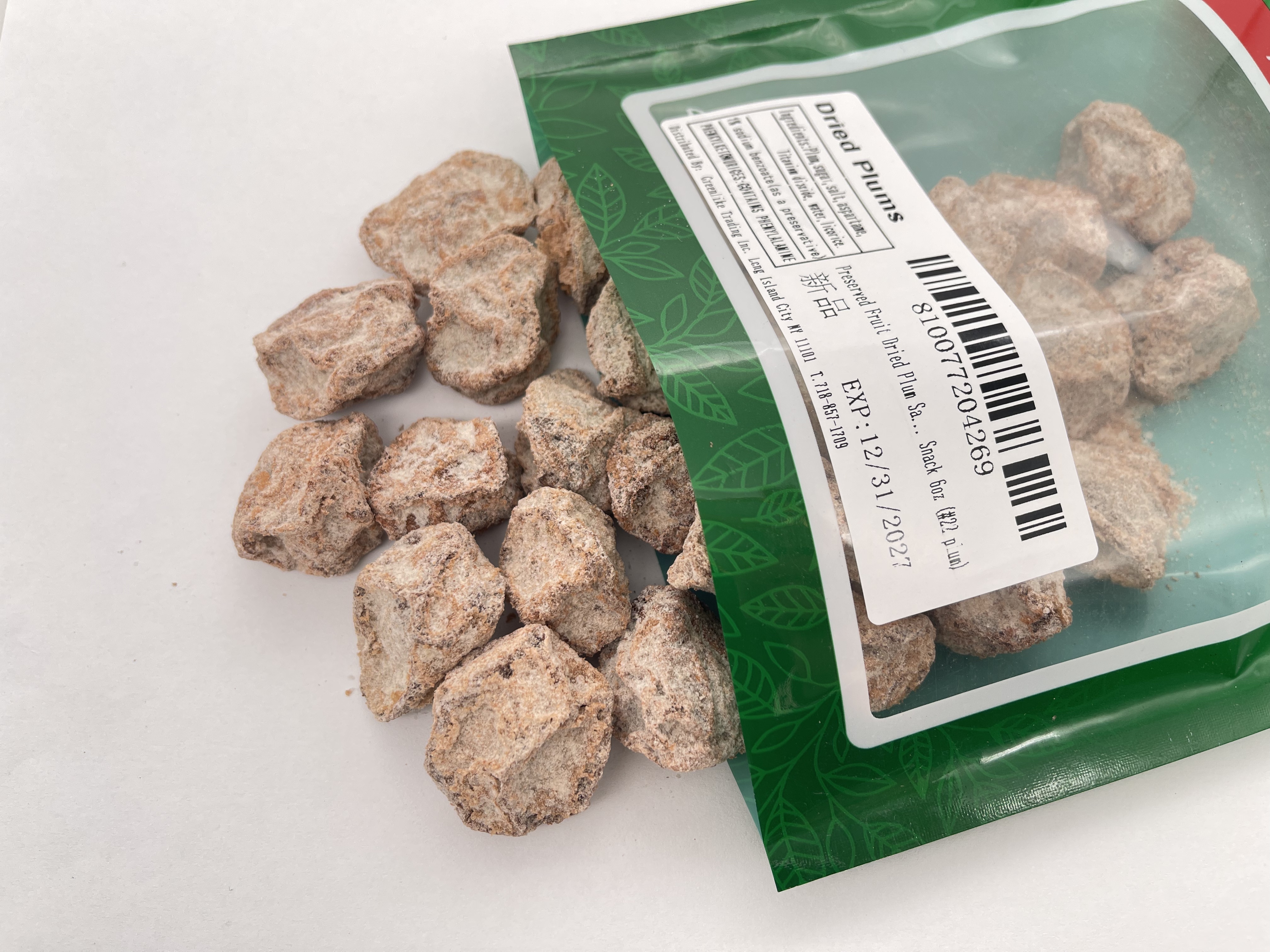 Preserved Fruit - Dried Plum - Salty Sweet and Sour Plum - (Seedless) plum 话梅(肉) 6 oz