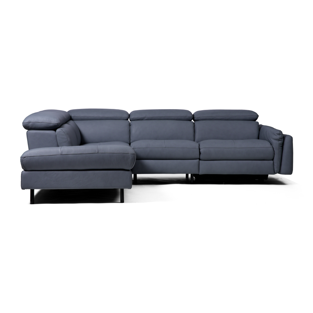 Yianni 四座全真皮電動功能右貴妃儲物梳化