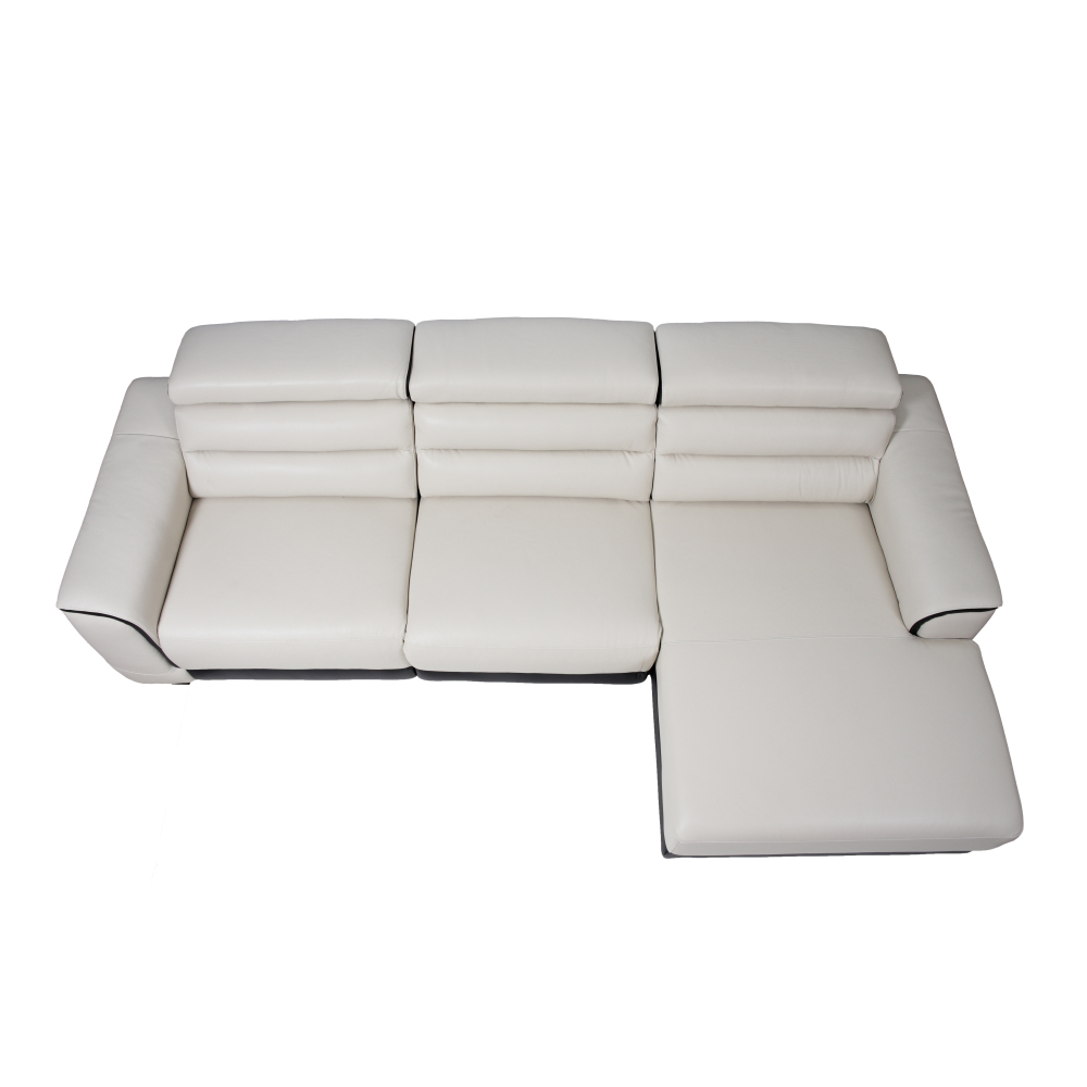 ZITA 四座全真皮右貴妃電動功能梳化