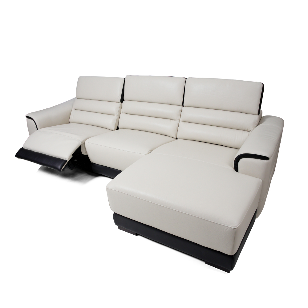 ZITA 四座全真皮右貴妃電動功能梳化