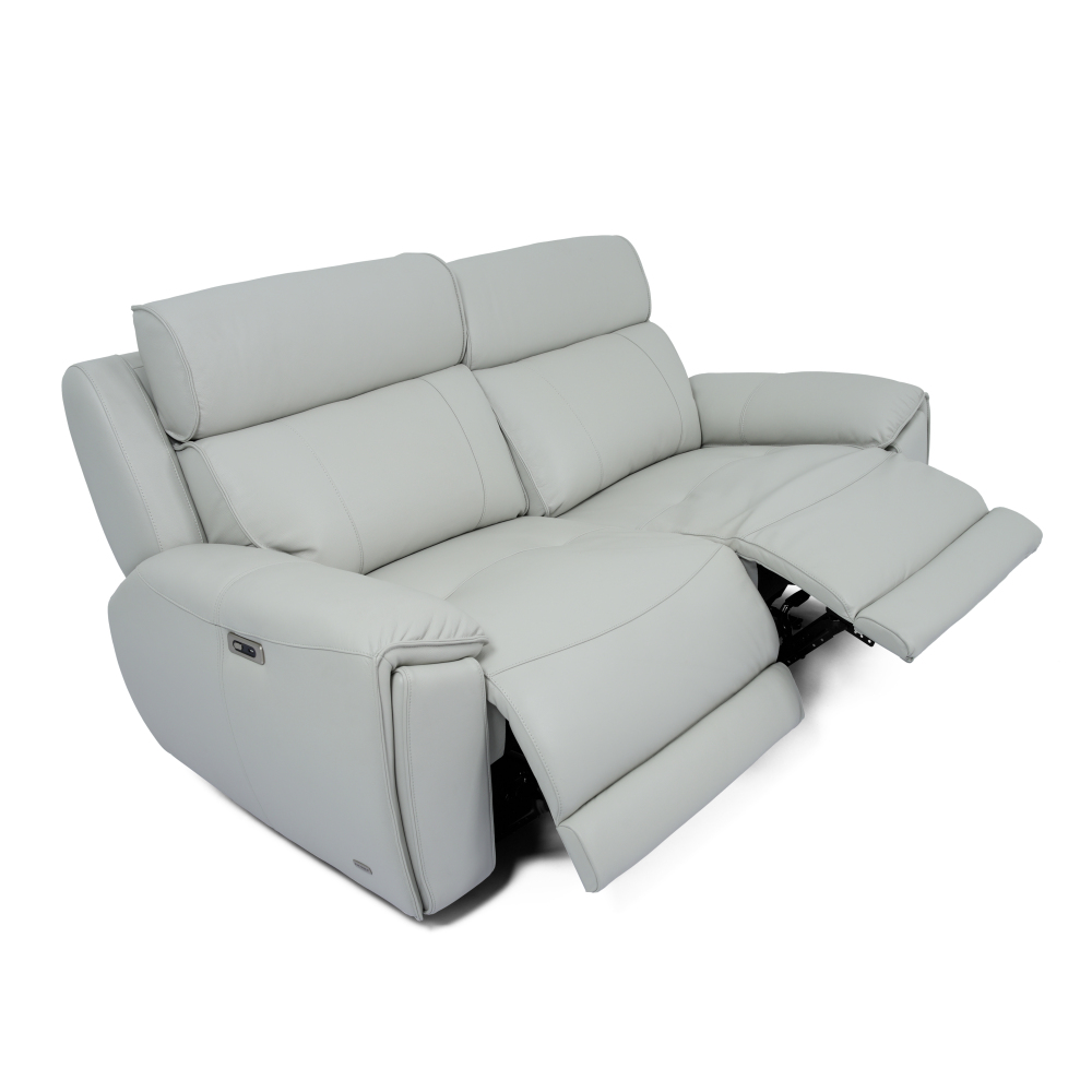 Pag 三座全真皮電動功能梳化