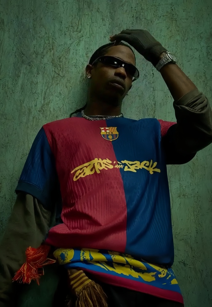 【in stock】Limited Edition FC BARCELONA X TRAVIS SCOTT jersey. FC Barcelona 24/25 Men’s Kit Player version