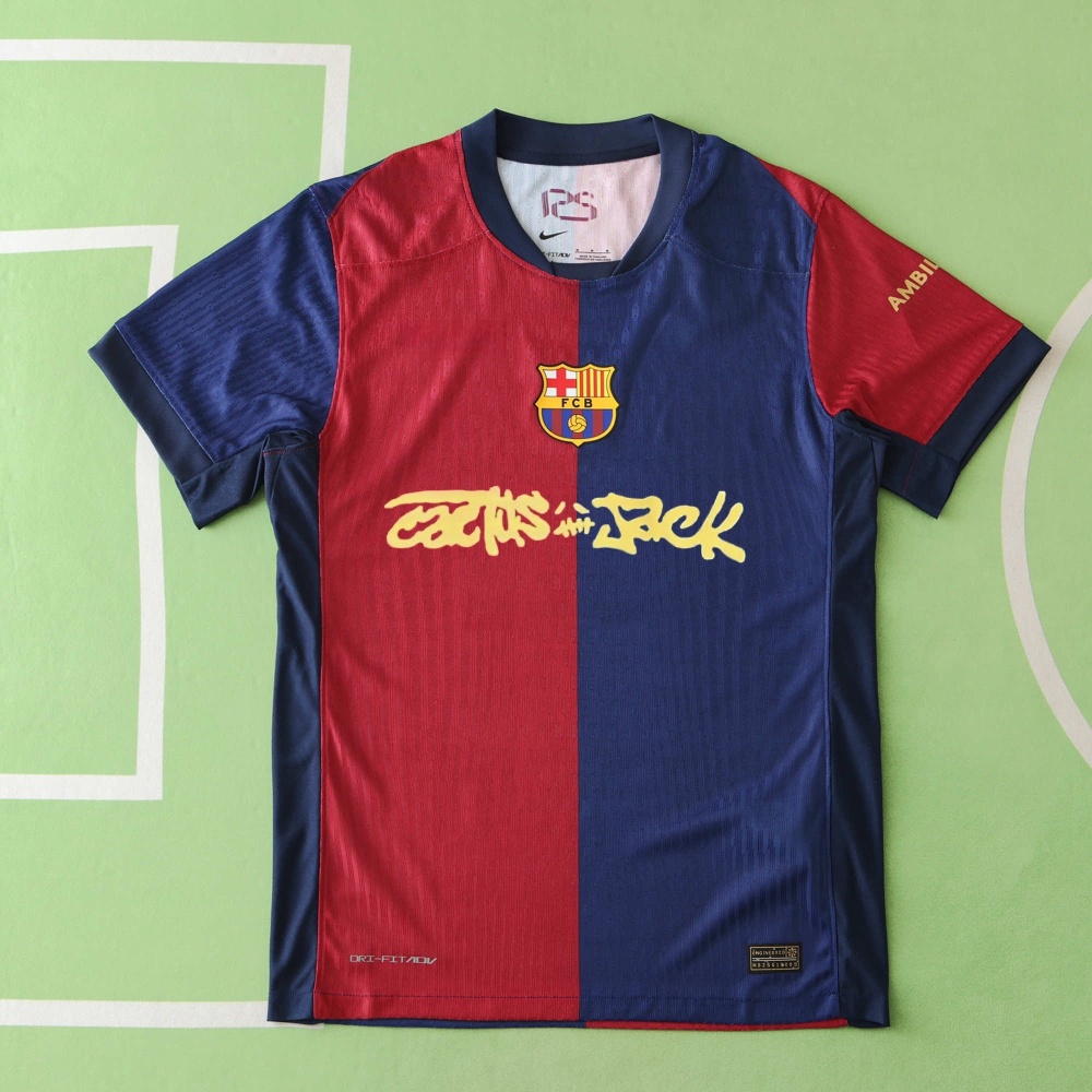 【in stock】Limited Edition FC BARCELONA X TRAVIS SCOTT jersey. FC Barcelona 24/25 Men’s Kit Player version