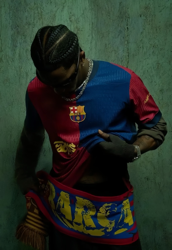 【in stock】Limited Edition FC BARCELONA X TRAVIS SCOTT jersey. FC Barcelona 24/25 Men’s Kit Player version