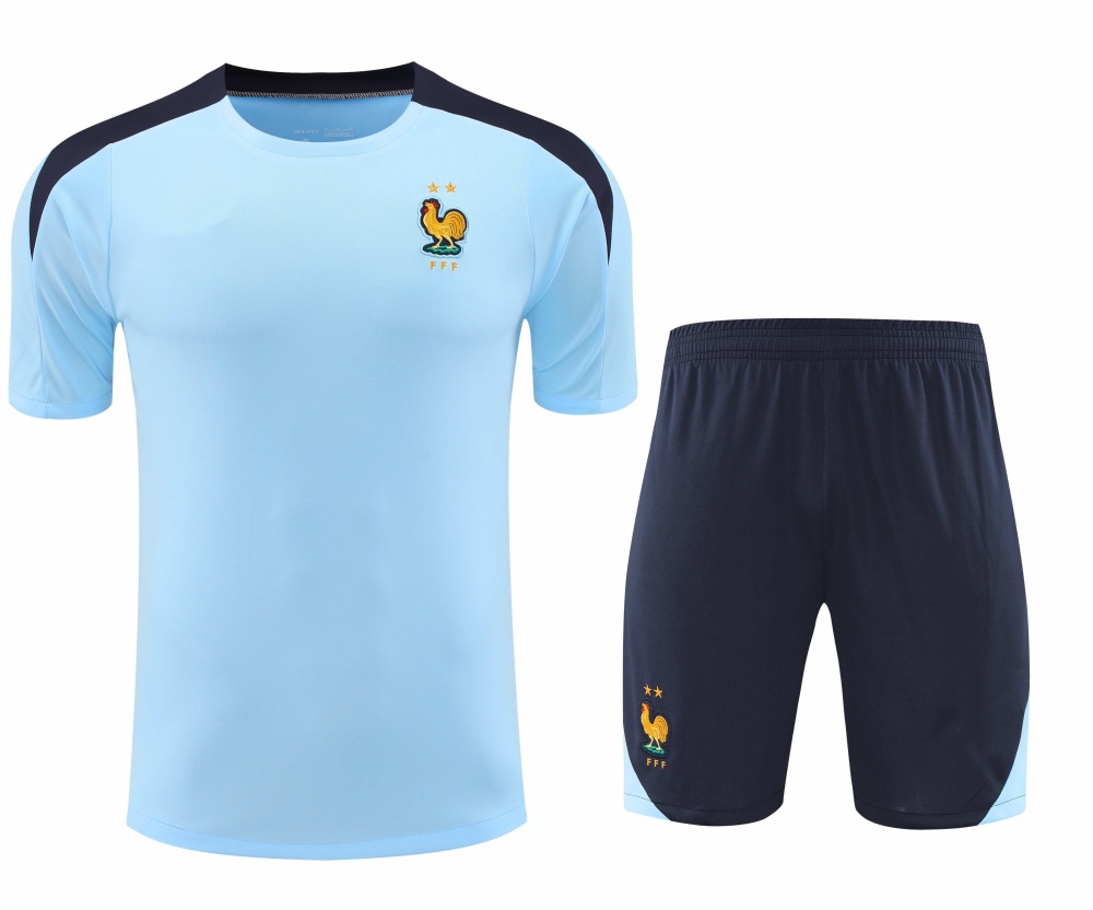 2425 France Training clothes suit Short sleeve Fan version