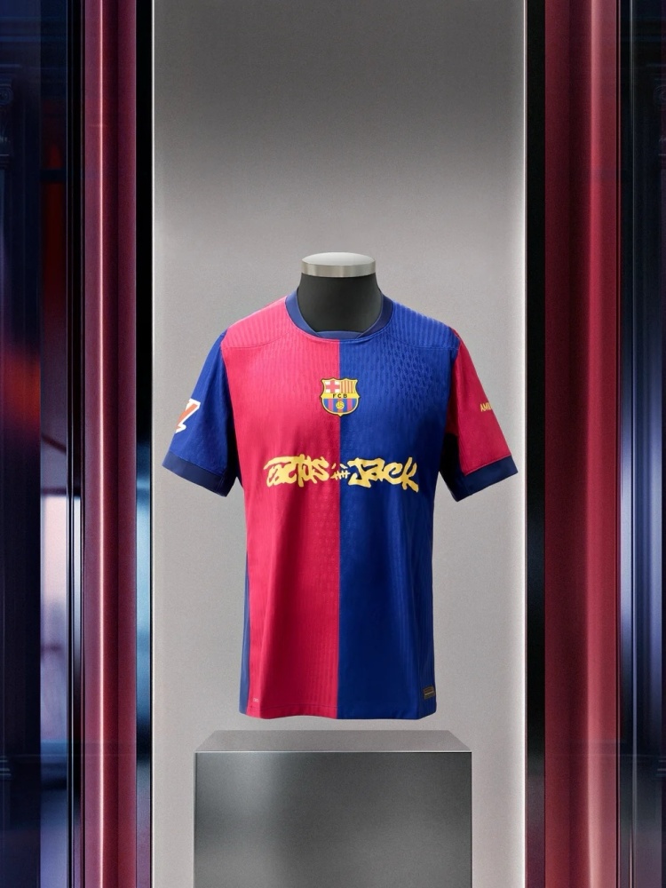 【in stock】Limited Edition FC BARCELONA X TRAVIS SCOTT jersey. FC Barcelona 24/25 Men’s Kit Player version