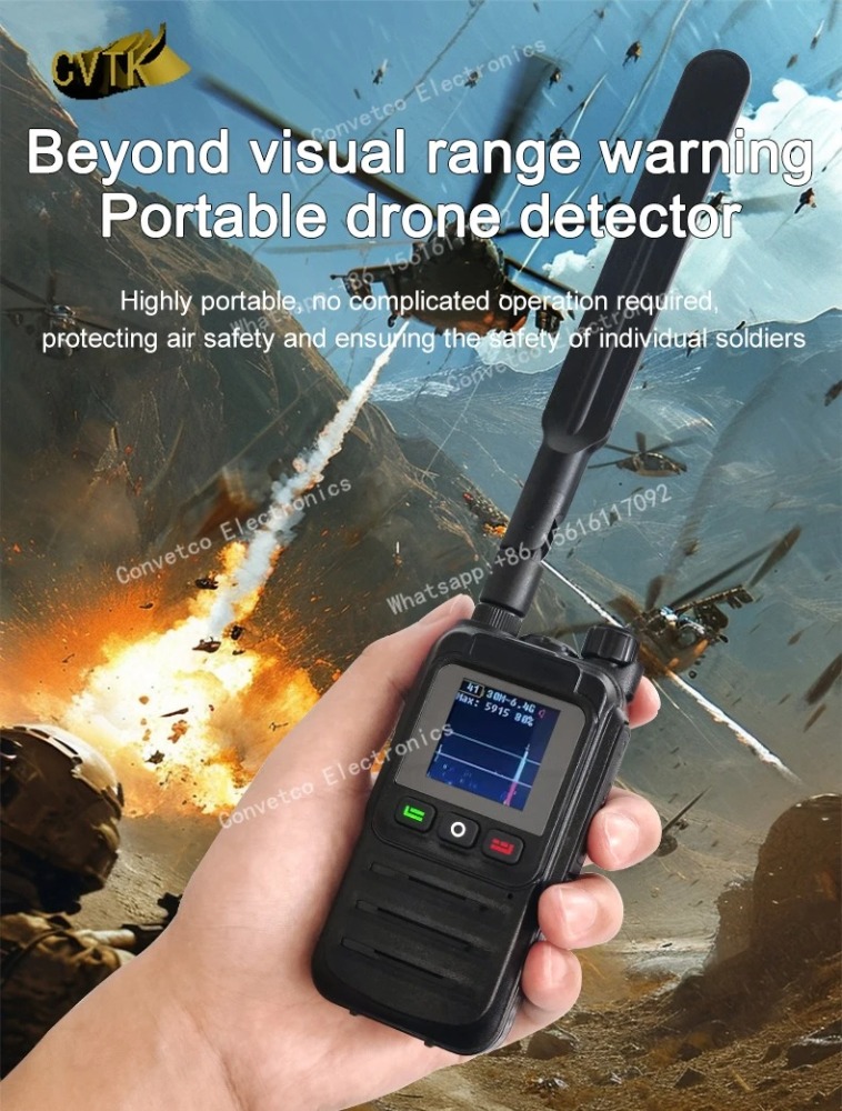 300-6000MHz Full-Band  UAV Early Warning Equipment Detector Wearable Handheld Security Protection Equipment