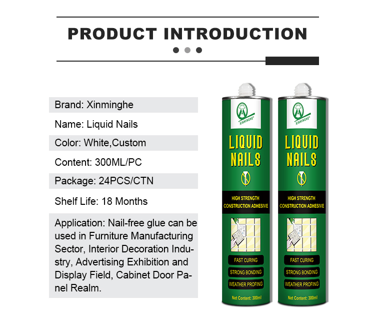 XMH 300ML Heavy Duty No More Nails Glue Strong Bonding Household Wall Liquid Nails Adhesive Without Punching,XMHsealant,XMH 300ML Heavy Duty No More Nails Glue Strong Bonding Household Wall Liquid Nails Adhesive Without Punching