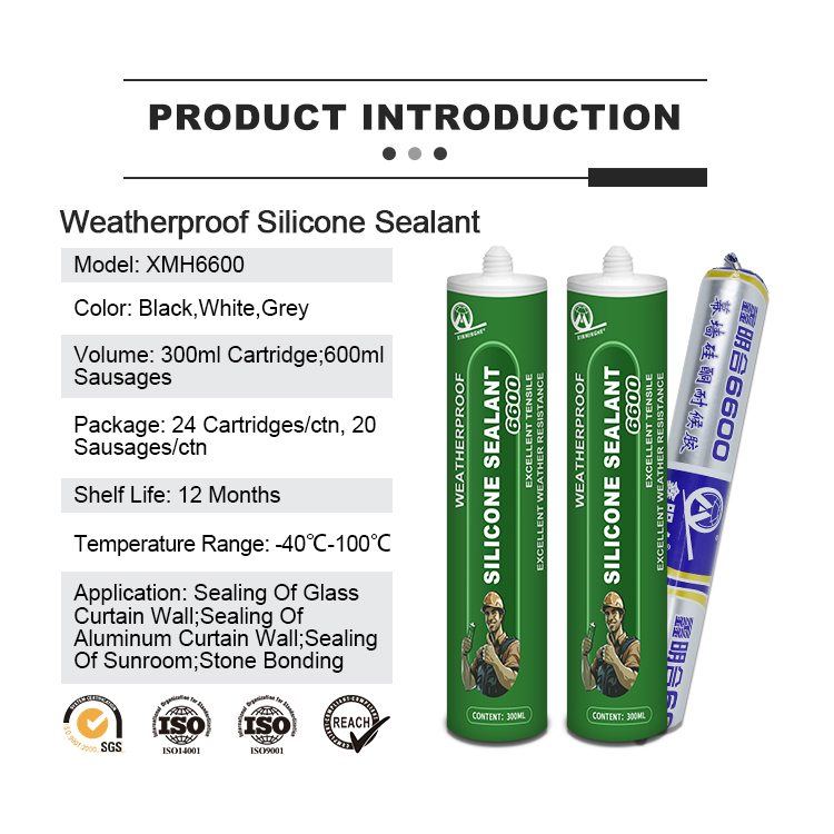XMH 6600 Neutral Sealant Soft Non Acetic Fire Proof Anti Mold Odorless Silver Silicone Sealant Clear for Double Glazing And Metal Hardmount,XMHsealant,XMH 6600 Neutral Sealant Soft Non Acetic Fire Proof Anti Mold Odorless Silver Silicone Sealant Clear for Double Glazing And Metal Hardmount