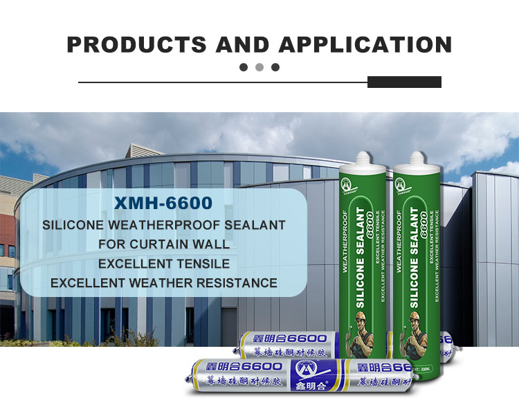 MH6600 neutral sealant soft non-acetic acid fireproof mildewproof odorless silver silicone sealant transparent double glazing and metal,XMHsealant,Neutral Silicone Sealant for Metal & Glazing, Fireproof