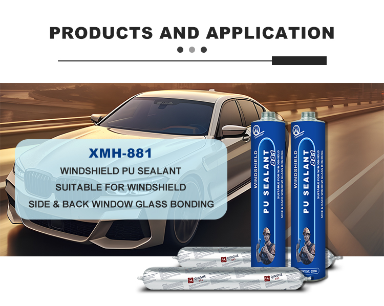 MH881 polyurethane sealant 10 oz German high quality anti-rust new car auto glass windshield marine polyurethane caulking sealant transparent black,XMHsealant,High-Quality Polyurethane Sealant for Auto Glass (PU)