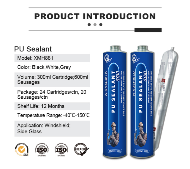 MH881 polyurethane sealant 10 oz German high quality anti-rust new car auto glass windshield marine polyurethane caulking sealant transparent black,XMHsealant,High-Quality Polyurethane Sealant for Auto Glass (PU)