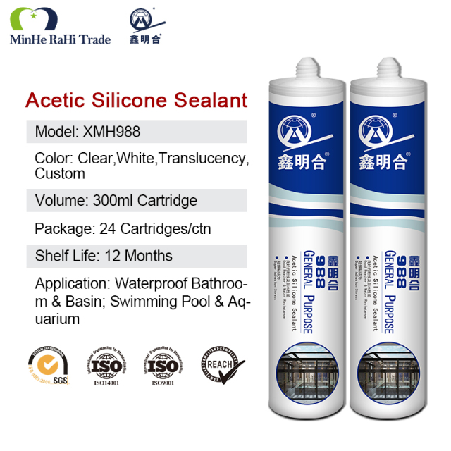 MH988 Acid Silicone Sealant | Waterproof Adhesive for Glass & General Purpose,XMHsealant,MH988 Acid Silicone Sealant | Waterproof Adhesive for Glass & General Purpose