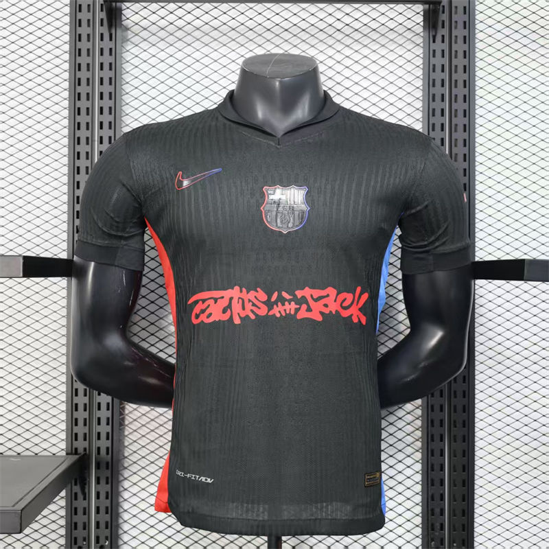 【Player Version】24/25 Barcelona Away Travis Scott Co branded version Jersey