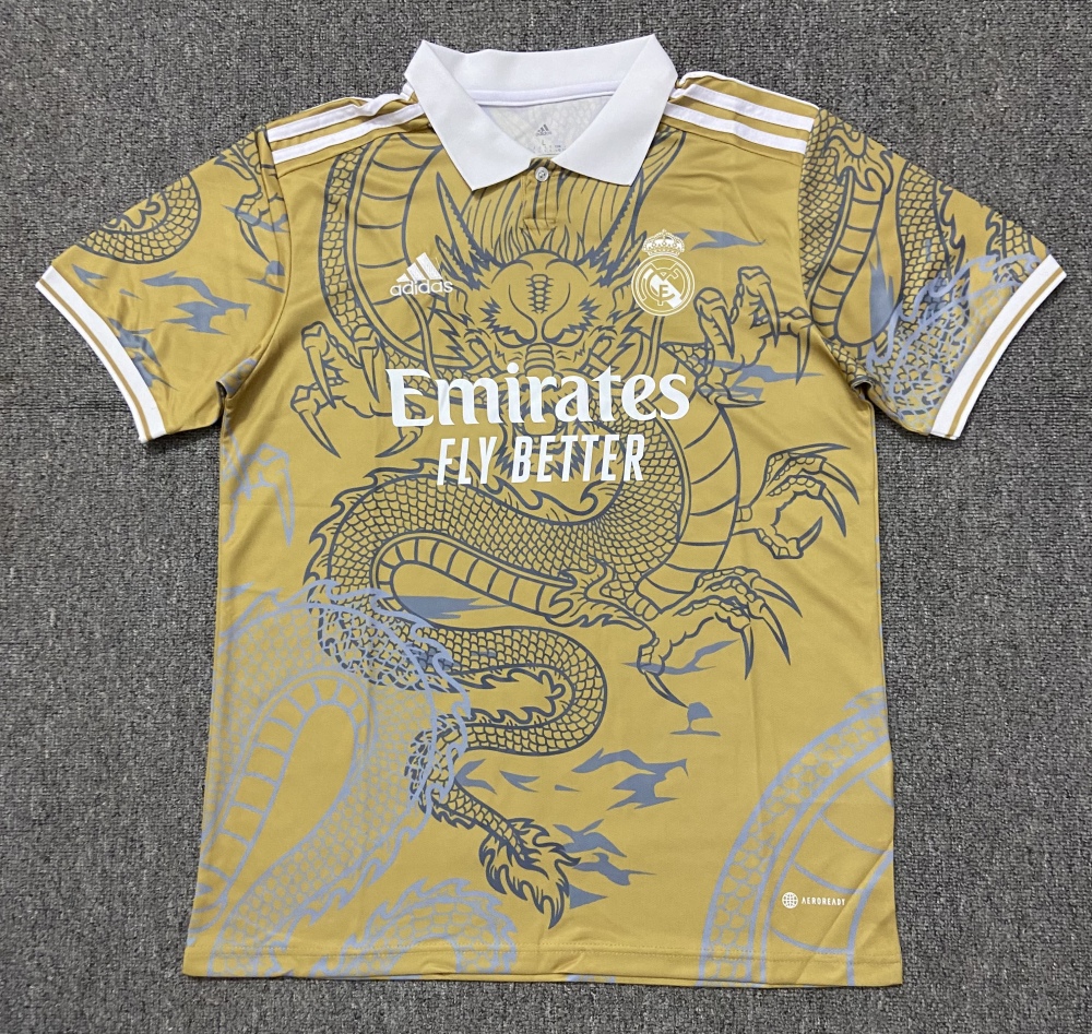 (S-3XL) 1:1 Copy Top Quality 2025/2026 Real Madrid Golden Dragon