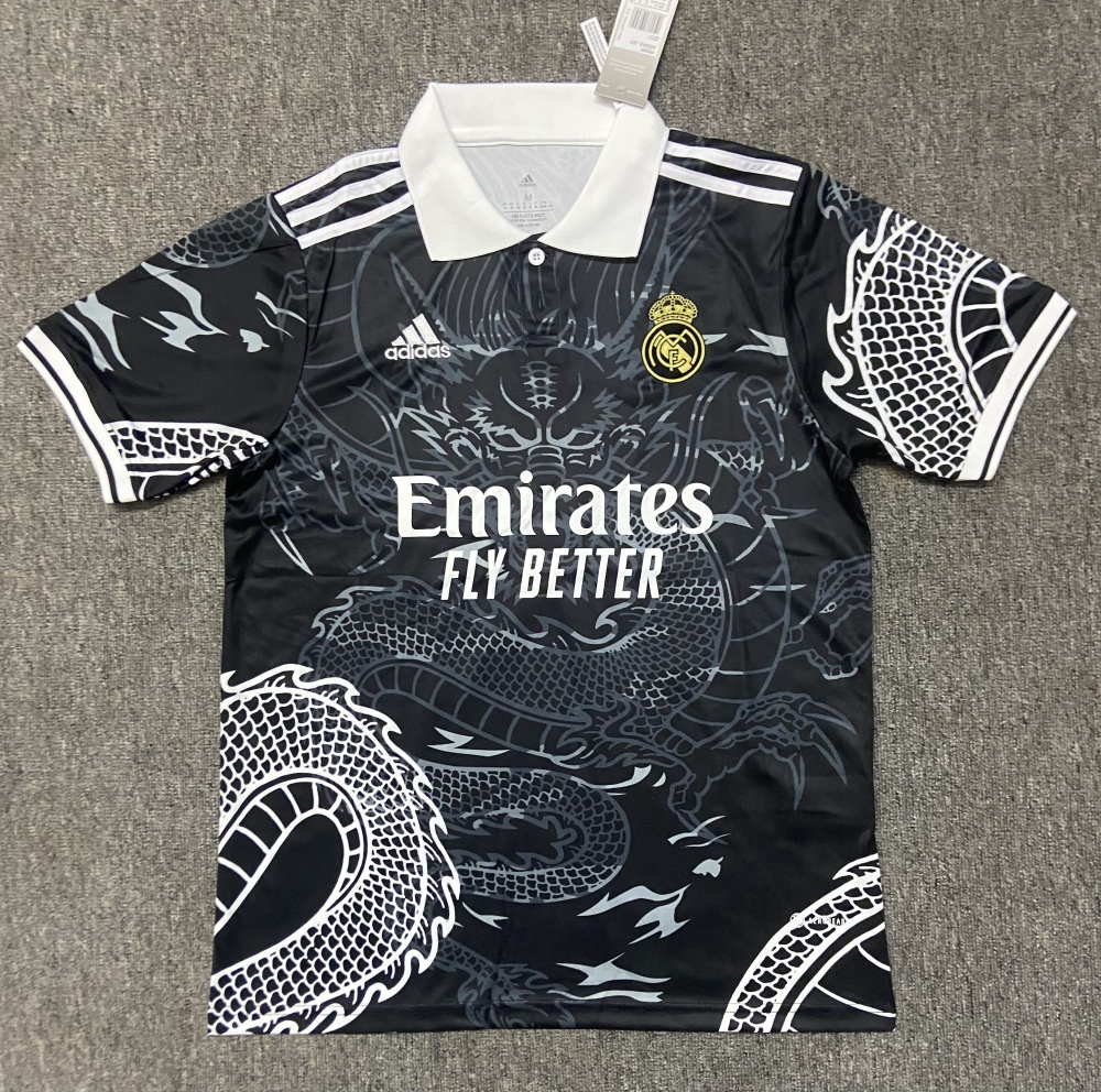 (S-3XL) 1:1 Copy Top Quality 2025/2026 Real Madrid Black Dragon