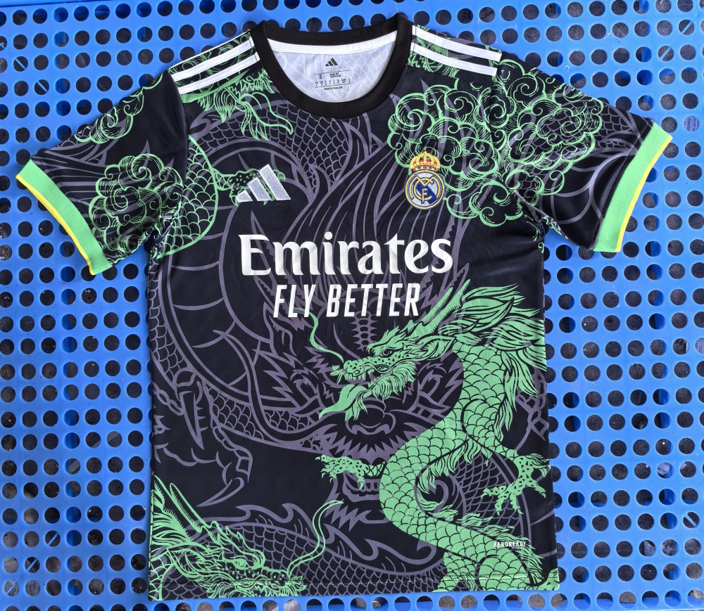 (S-3XL) 1:1 Copy Top Quality 2025/2026  Real Madrid Green Dragon Edition