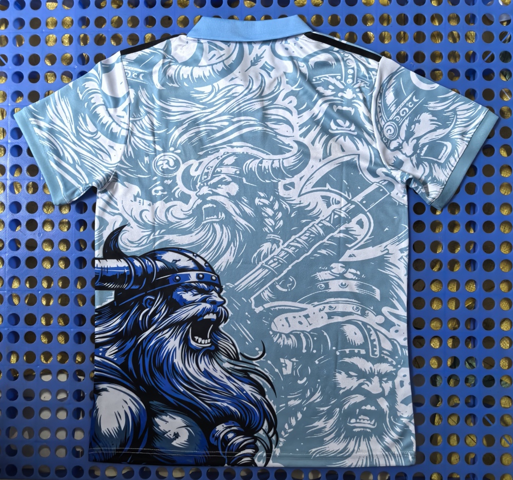 (S-3XL) 1:1 Copy Top Quality 2025/2026 Real Madrid Lake Blue POLO