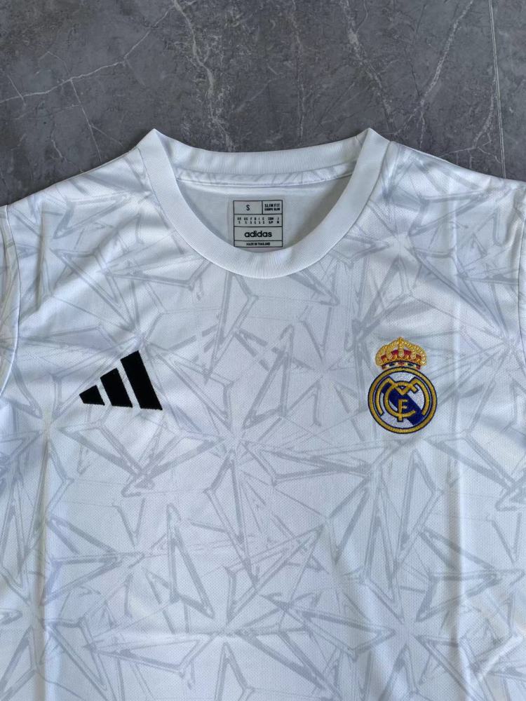 (S-3XL) 1:1 Copy Top Quality 2025/2026 Real Madrid's white pre-match training kit