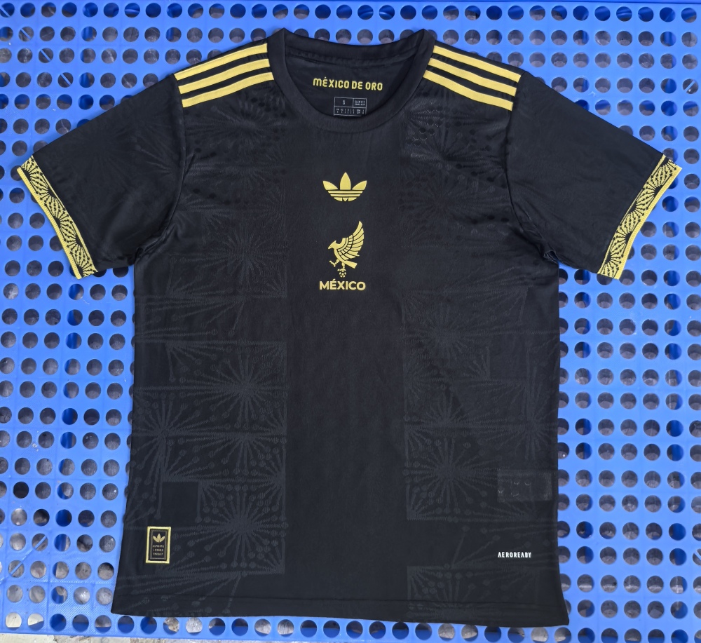 (S-3XL) 1:1 Copy Top Quality 2025/2026 Mexico Gold Cup Edition Black