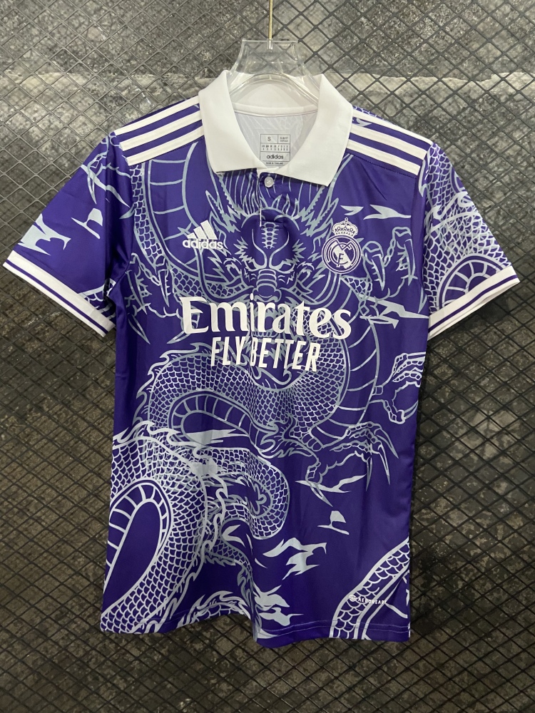 (S-3XL) 1:1 Copy Top Quality 2025/2026 Real Madrid Purple Dragon