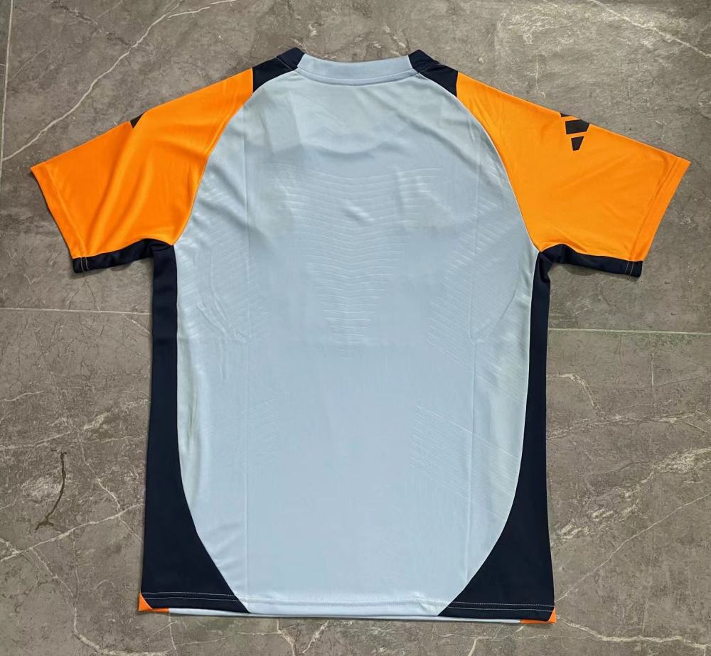 (S-3XL) 1:1 Copy Top Quality 2025/2026 Real Madrid Grey-Orange Training Jersey