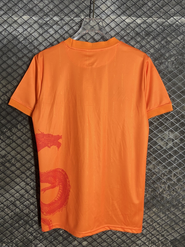 (S-3XL) 1:1 Copy Top Quality 2025/2026 Real Madrid Year of the Dragon Orange