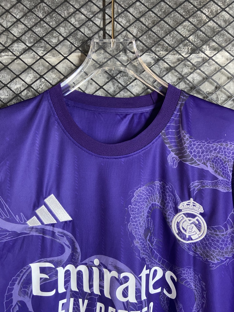 (S-3XL) 1:1 Copy Top Quality 2025/2026 Real Madrid Year of the Dragon Purple