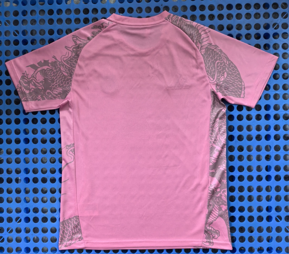 (S-3XL) 1:1 Copy Top Quality 2025/2026 Real Madrid Pink Dragon Three-Side Yellow Special Edition